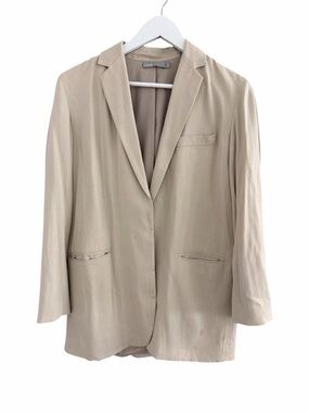 Vince Light Beige Single-Button Blazer